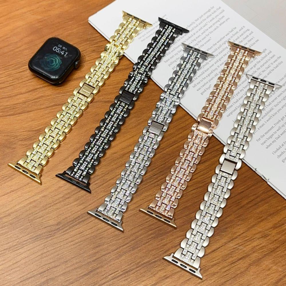Алмазные ремешки для Apple Watch Band 41 40 46 42 мм Женский роскошный металлический браслет iWatch Ultra S11 10 9 8 7 6 SE 5 38 45 44 мм