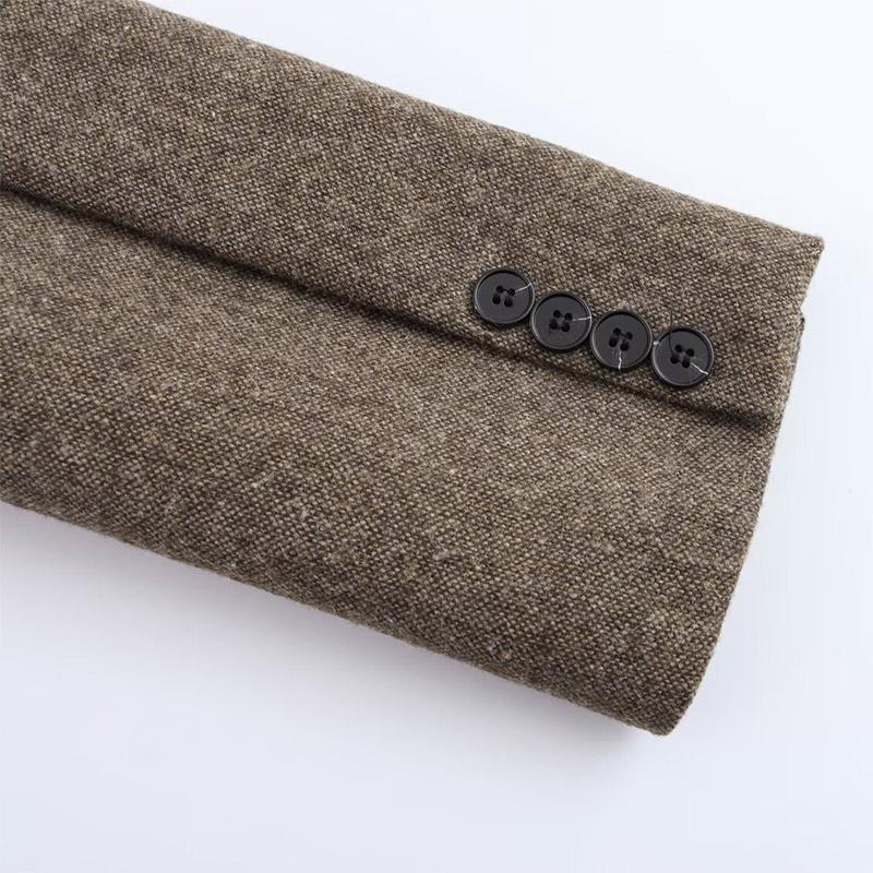 Женский универсальный винтажный тонкий костюм, комплект из двух предметов, осень-зима, однобортный пиджак с длинными рукавами и лацканами, прямые брюки