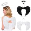 Black White Red Pink Angel Wings & Halo Feather Fancy Dress Props Party Supplies Fairy  Adults&Kids