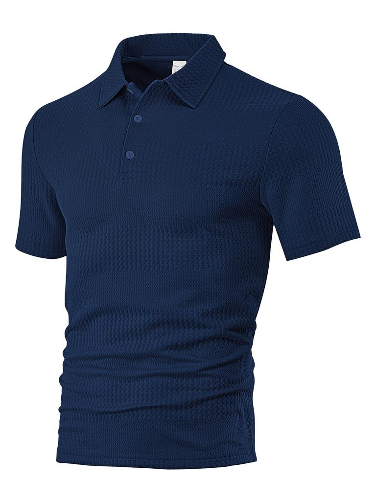 Fashion year European and American men's clothing new spot summer loose casual lapel jacquard short-sleeved polo shirt