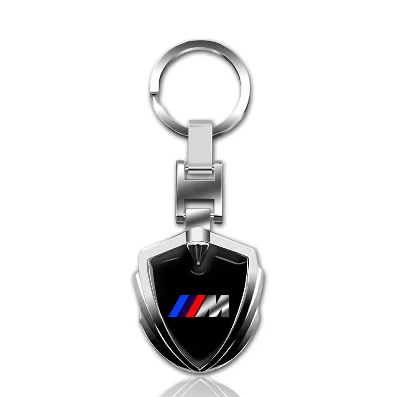 BAAZ2 Car Sticker Car Logo Stying 3D Metal Key Rings Shield Shaped Keychain For BMW 1 3 5 Series X1 X4 X5 X7 G20 G38 F20 F39 F48 E46 E