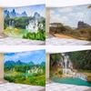 Natural Forest Stream Scenery Wall Hanging Home Wall Decoration Tapestry Office Living Room Tapestry