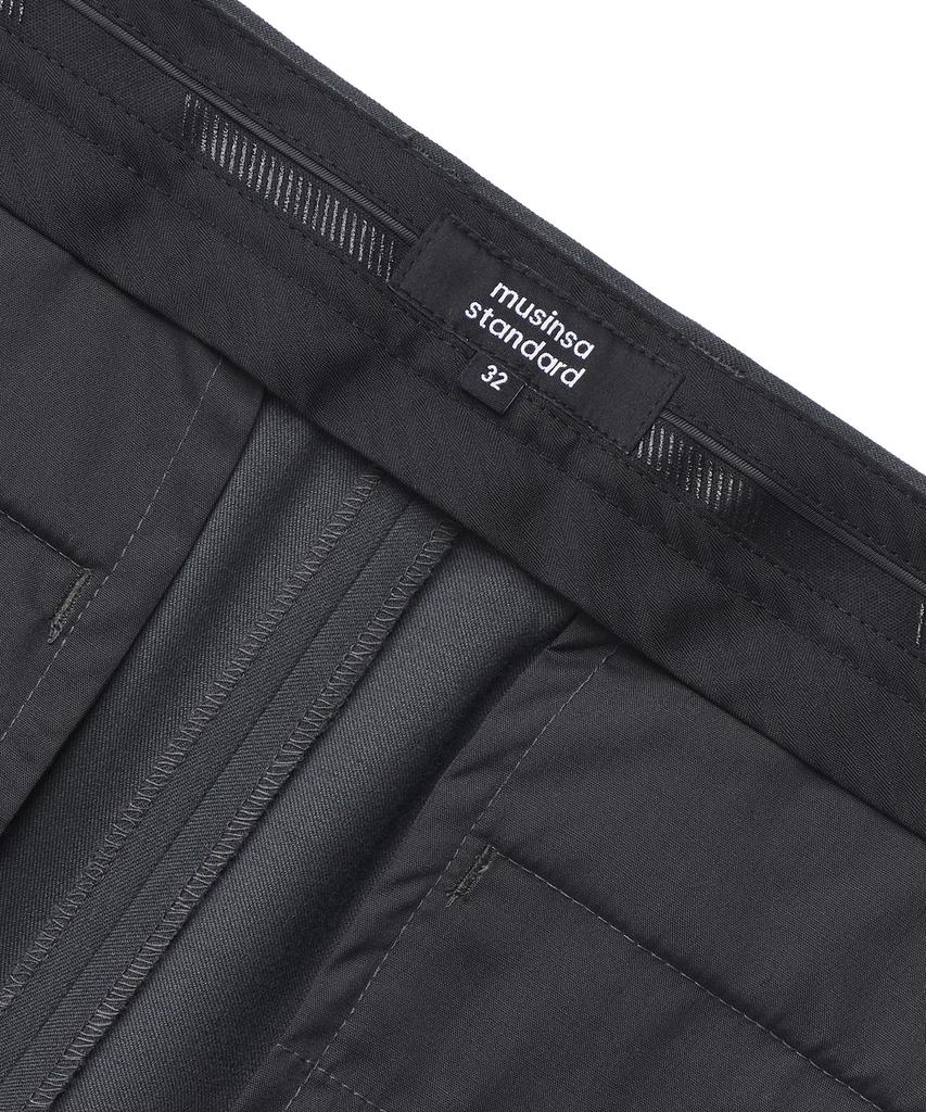 MUSINSA STANDARD Semi-Wide Slit Hidden Banding Slacks [Gray]