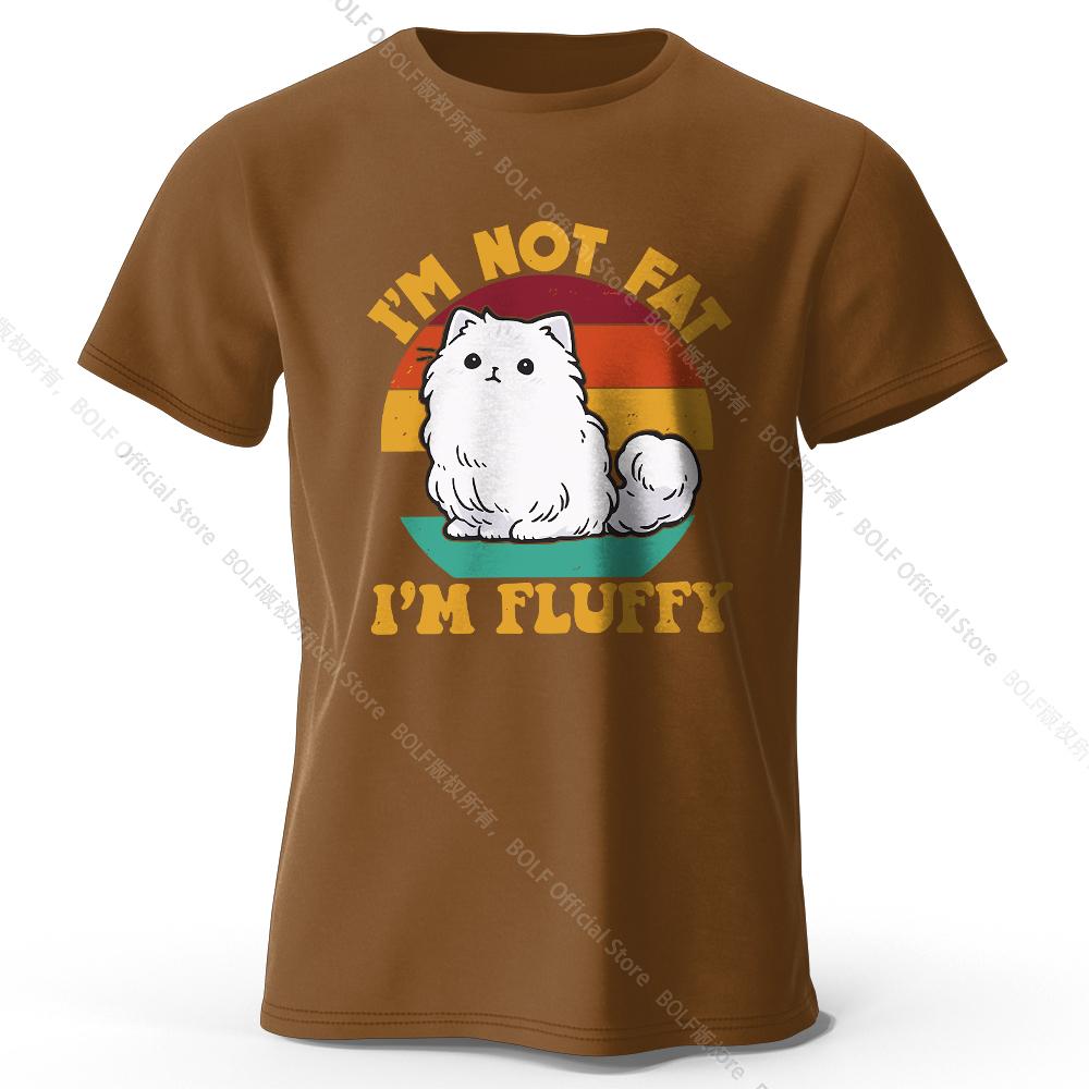 Мужская футболка с принтом «I Am Not Fat I Am Fluffy» из 100% хлопка, свободные футболки с юмористическим принтом для женщин, летние топы, уличная одежда Kawaii