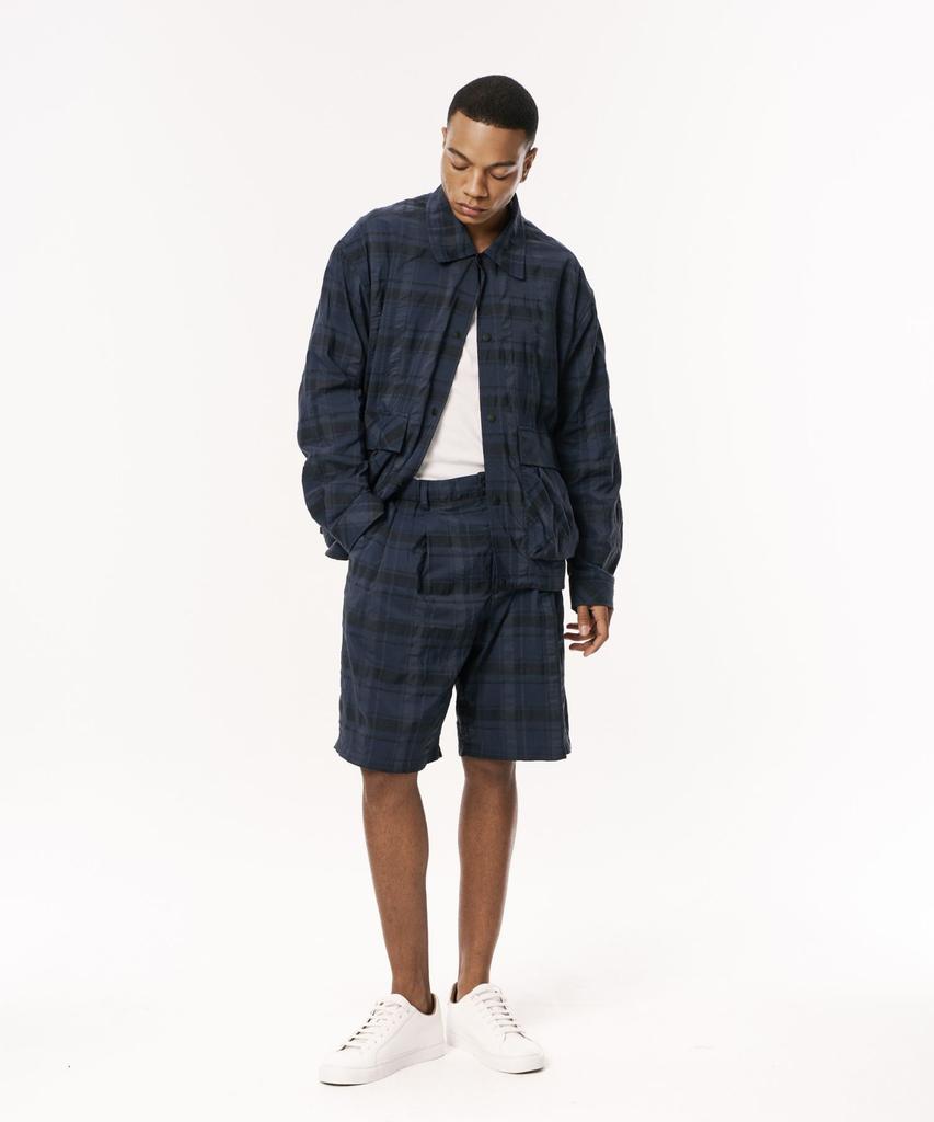Codemorph Shadow Check Linen Jacket Navy