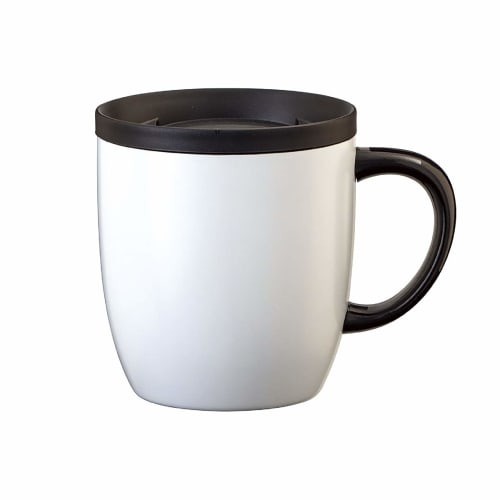 Atlas ASMC-260WH, a 260ml stainless steel mug with a lid, perfect for keeping hot or cold drinks from home.