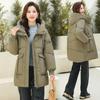 Куртка пуховая хлопковая свободного кроя большого размера средней длины 2025 новая модная женская зимняя корейская утепленная куртка с капюшоном