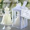 White Romantic Elegant Boxed Bridal Bride Gown Dress Design Candle Wedding Party Home Decor