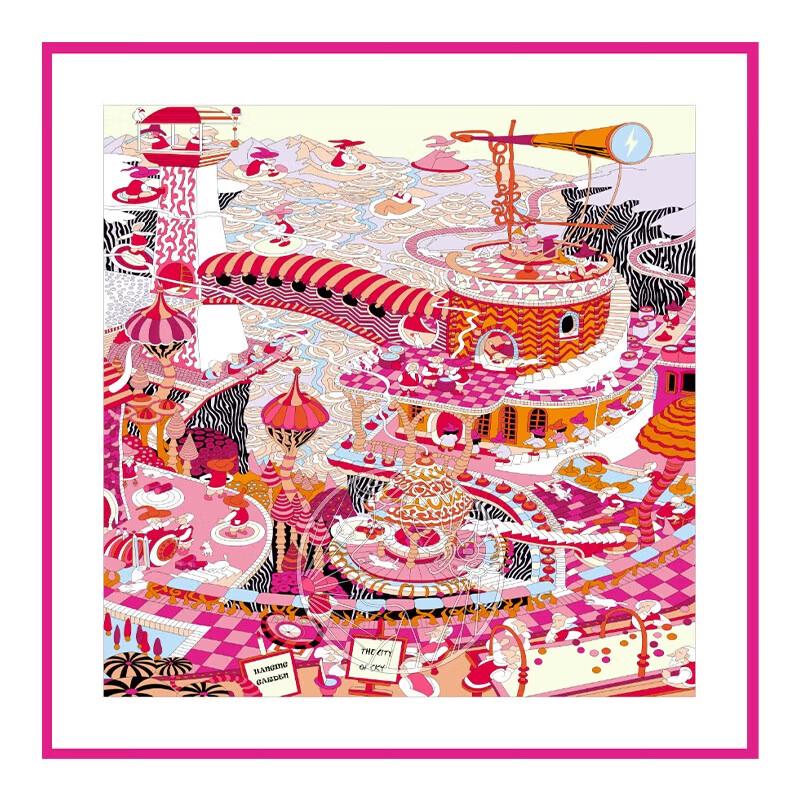 ITARORA Castle In the Sky 100% Mulberry Silk Scarf