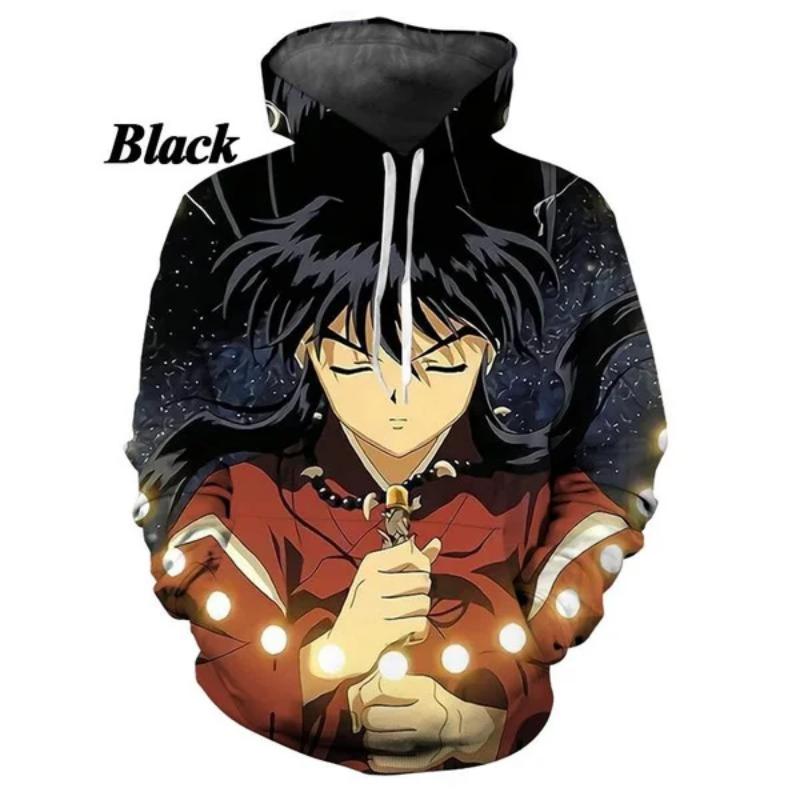 Новая модная толстовка-пуловер для пары с капюшоном в стиле аниме Инуяша с 3D-принтом, толстовка с капюшоном, унисекс-куртка