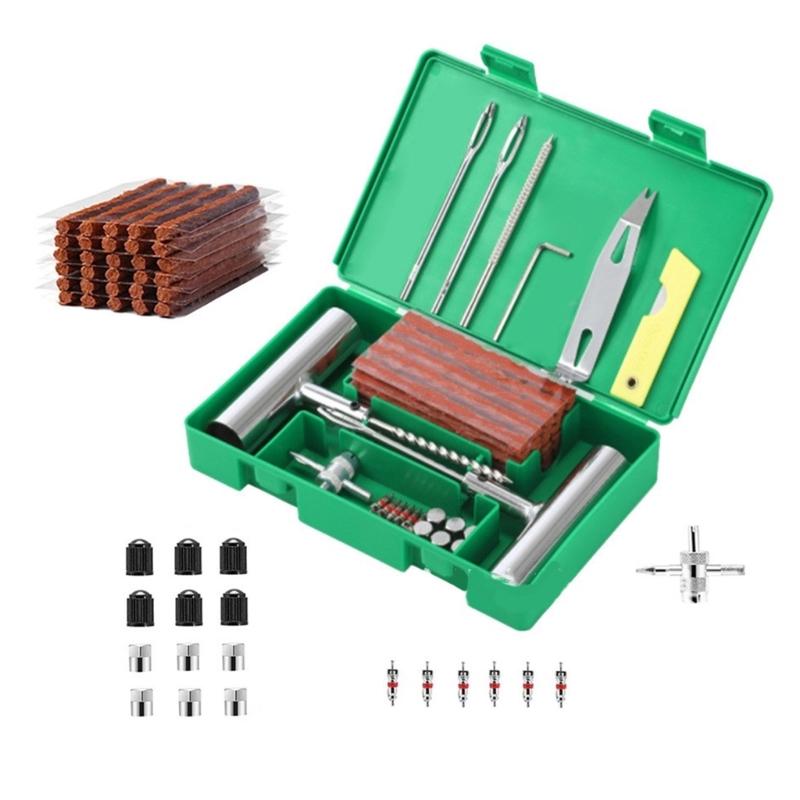 33/58pcs Essential Tire Repair Set Convenient Tire Repair Tool Set Set with Storage Box for Vehicle Maintenance