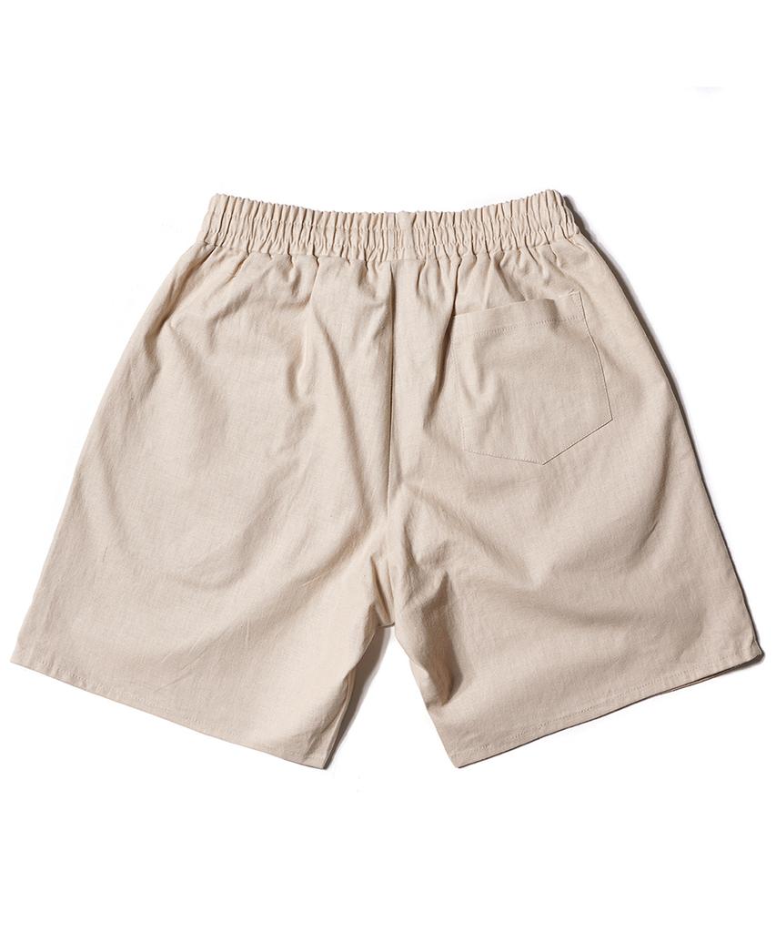 GAKKAI UNIONS Linen Single-Pleat Short Pants Beige