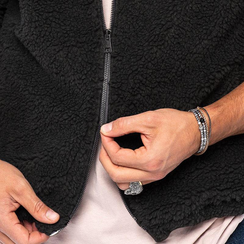 2023 Men's Double-Sided Arctic Fleece Hooded Zip-Up Winter Jacket