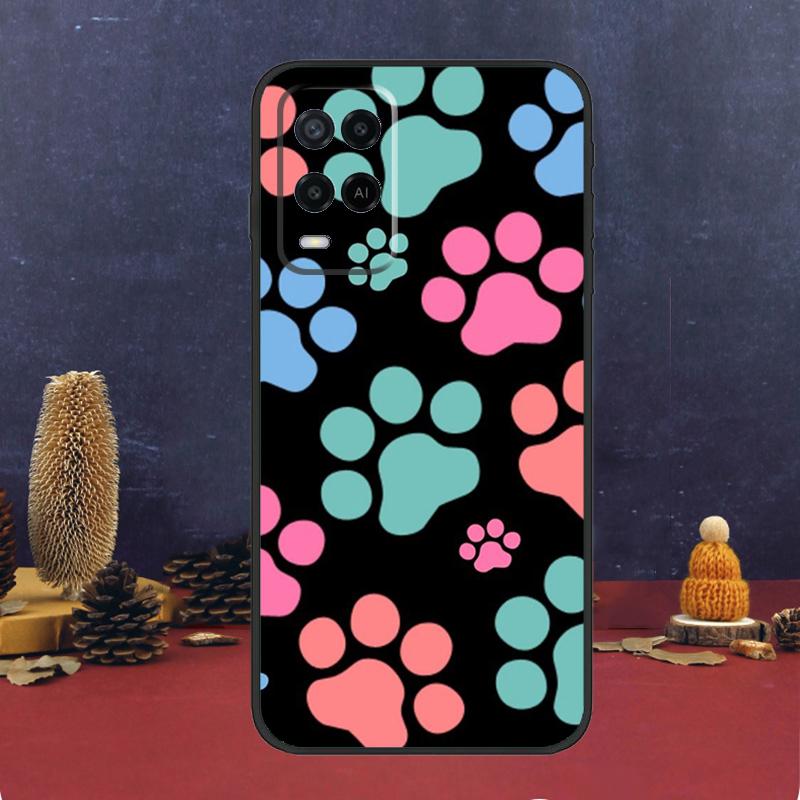 Чехол Лапки Кошки Собаки Для Oppo A5 Pro A6 A15 A18 A38 A58 A78 A98 A54 A74 A94 A17 A57 A80 A60 A40 A16 A76 A96