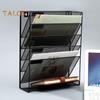 A4 Wall-mounted File Box with 6 Layers 5 Pockets Bottom Slot File Box Organizer High Capacity Storage File Sorter