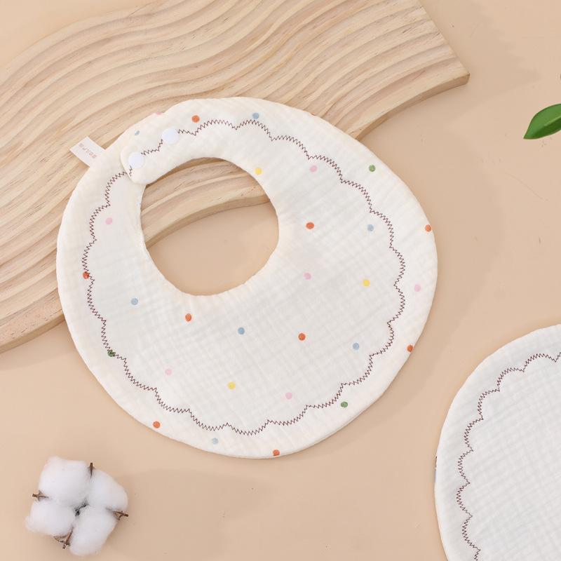 Хлопковый детский слюнявчик с вращением на 360° - Абсорбирующее круглое полотенце для слюны
