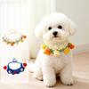 Handmade Knitted Pet Collar Cats Small Dogs Floral Soft Yarn Adjustable Size S M L XL