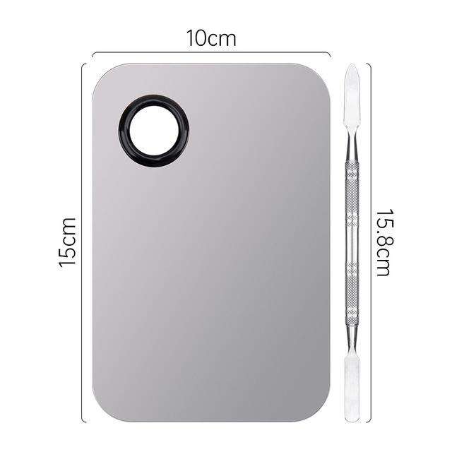 1 комплект, миксер для макияжа из нержавеющей стали, пластина для смешивания лака для ногтей, миксер для теней для век, палитра теней для век с лопаточкой