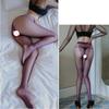 Women Sexy Open Crotch Lingerie Lace Transparent Thin Club Party Pantyhose Female Black Tights Long Socks Erotic High Stockings
