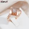 Kinel Zircon Mirror Ball Rings For Women Rose Gold Color
