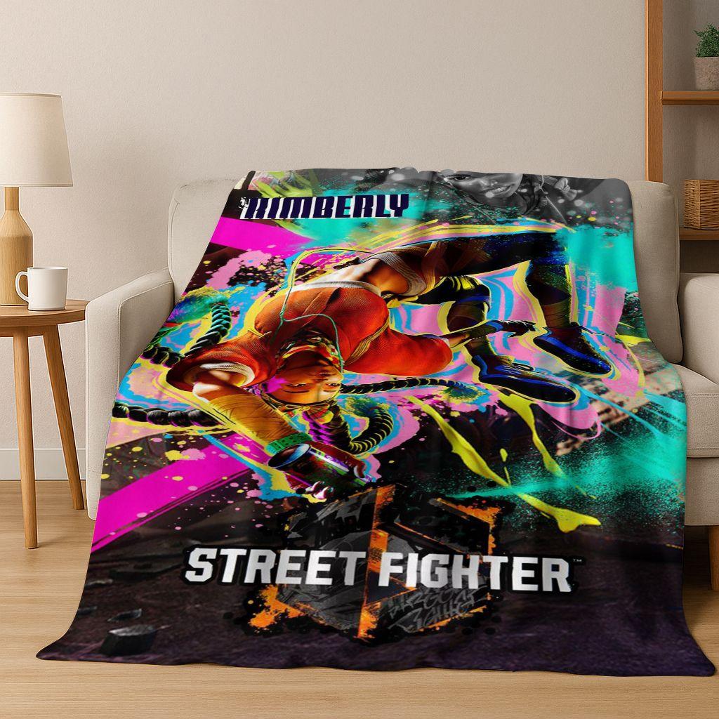 Ретро Street Fighter 6 Персонажи Игра Чун-Ли Арт Фланелевое Одеяло, Уютное Мягкое Плед для Дома Спальни Кровати Дивана Покрытие Дети