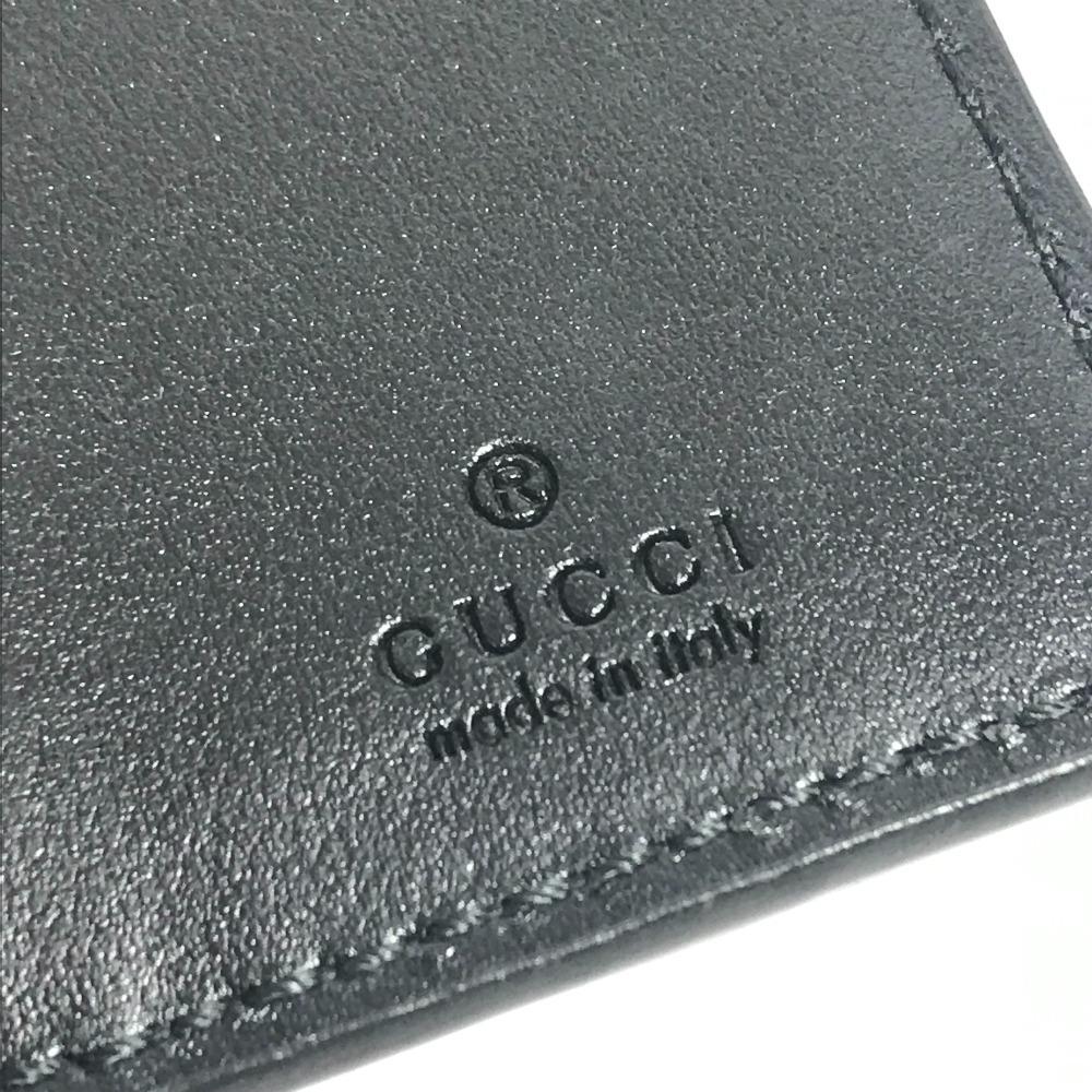 Gucci 625565 Логотип GG с тиснением 6P Ключи с брелоком Чехол для ключей Кожаный Черный