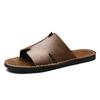 Fashion 2025 New Designer Men Genuine Leather Slipper Summer Fashion Slides Simple Sandals Comfortable Cool Beach Shoes