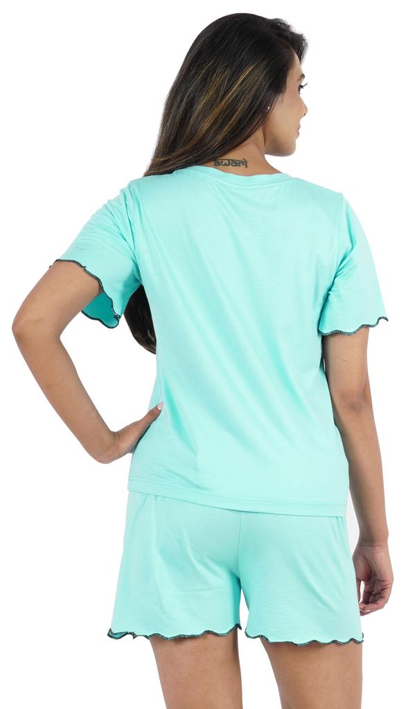 Inkmeso 2 Pcs Sleepwear Sets For Women Short Sleeve T Shirt & Shorts