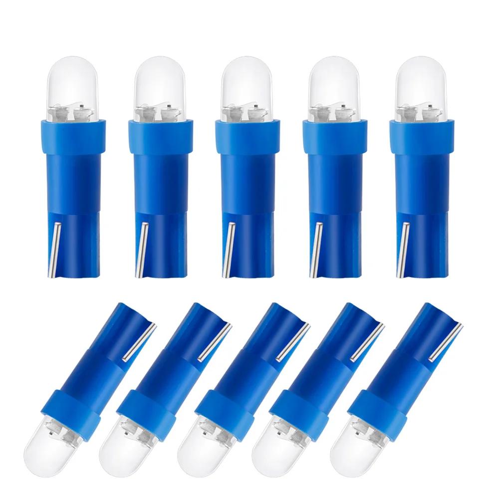 10 шт. Светодиодная лампа T5 B8.5d для приборной панели автомобиля, лампочка для индикаторов скорости, автомобильная лампа для салона, аксессуары, боковые лампы переключателя приборной панели 12 В