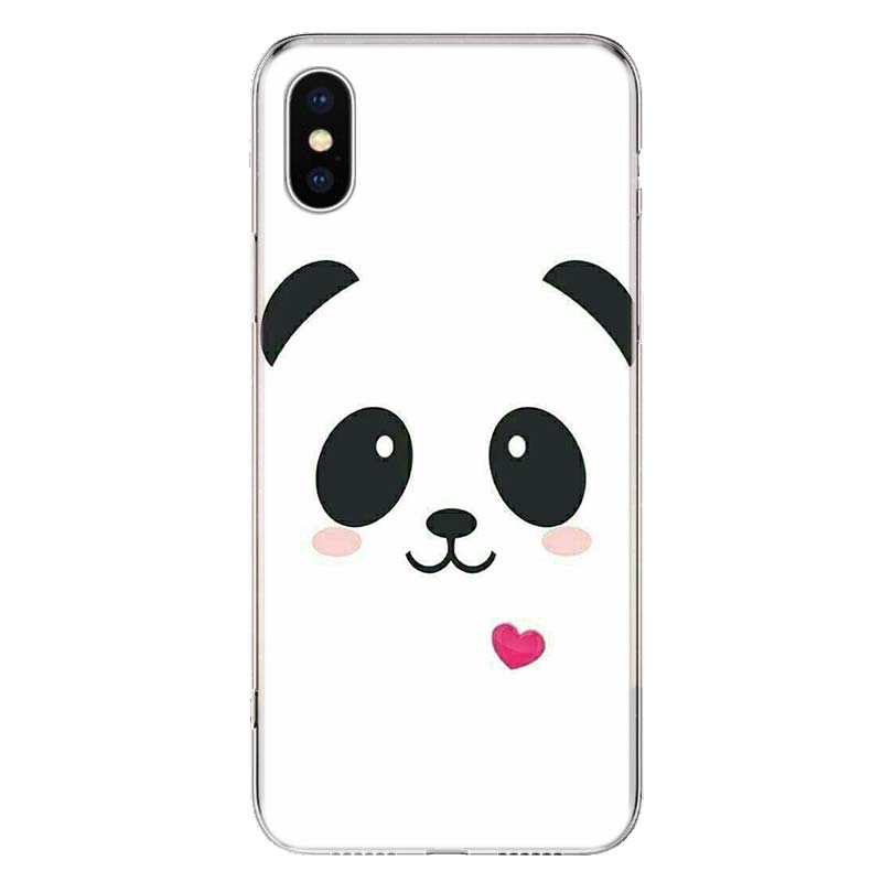 Милый чехол для телефона с изображением панды в стиле аниме для Apple iPhone 11 12 13 Pro XR X XS Max 7 8 6 6S Plus + Mini 5S SE с принтом Shell Coque Fundas
