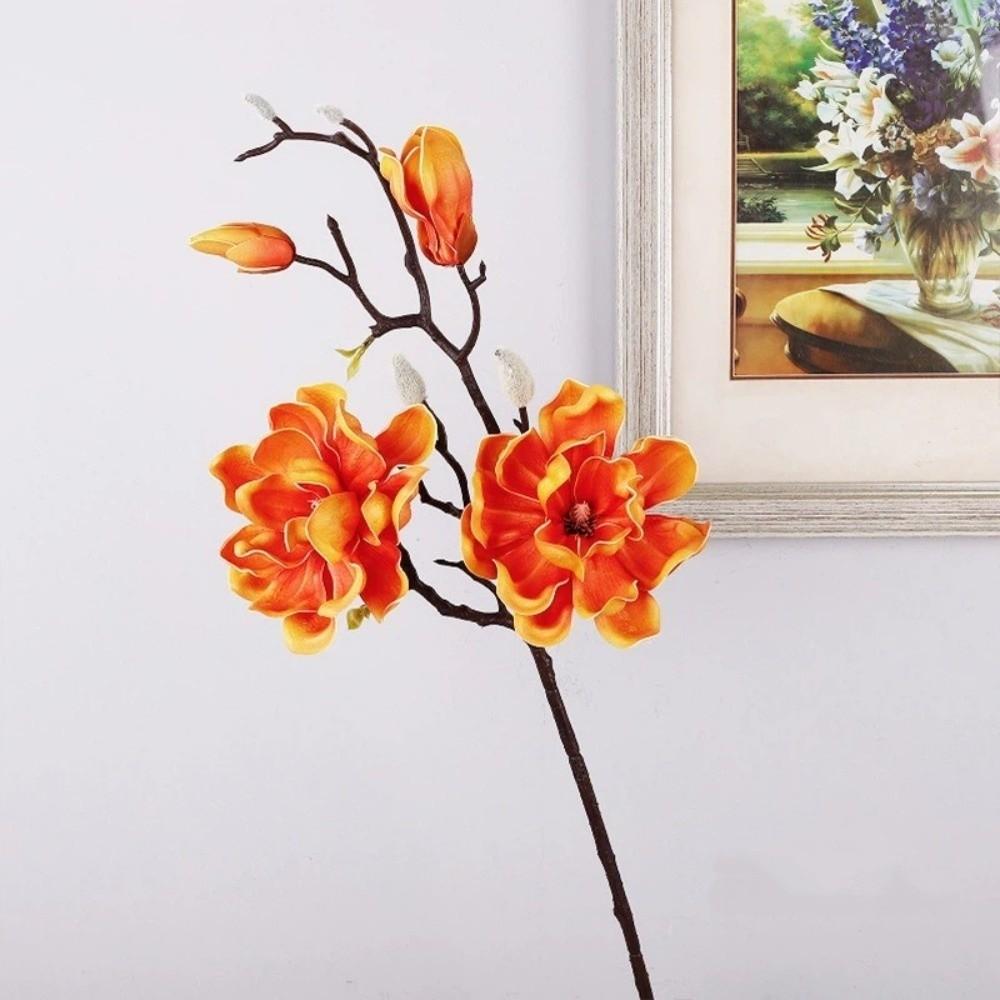 Handmade Artificial Magnolia Flower Real Touch Artificial Orchid Flowers  Home Living Room Decor