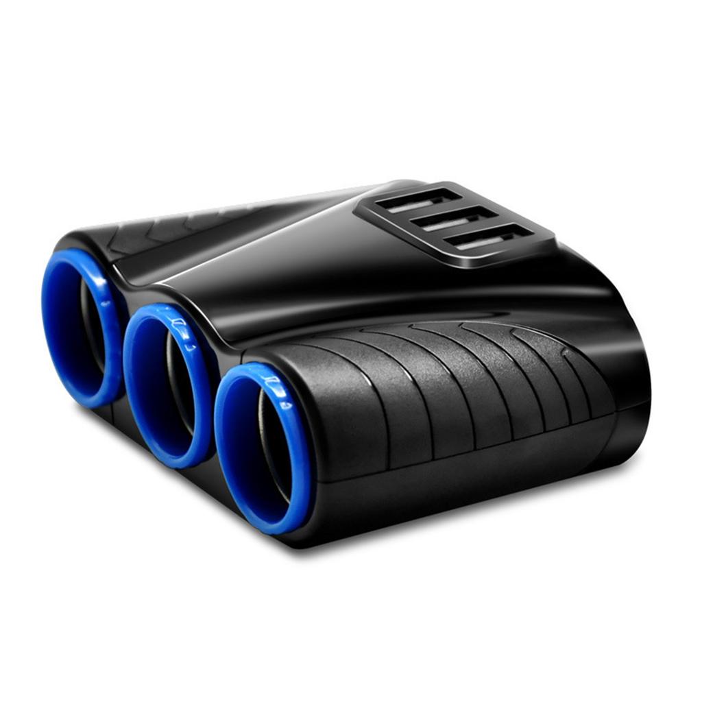 12-24V 3Ways Car Lighter Socket Splitter USB Charger Power Adapter Replacement for Vehicles and