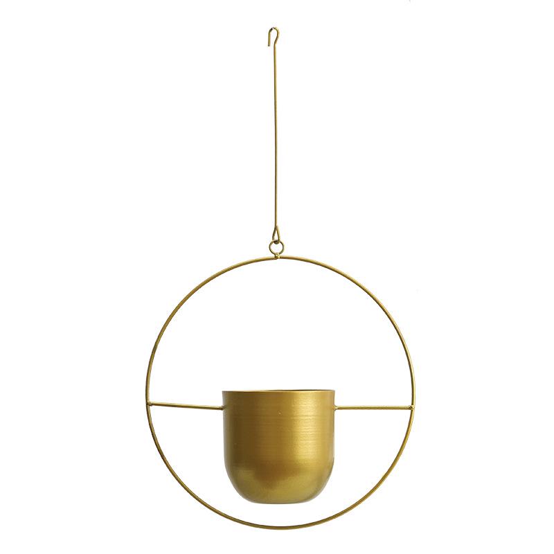 Подвесной цветочный горшок Nordic Gold Iron для балкона - креативное кашпо для суккулентов и украшение для дома