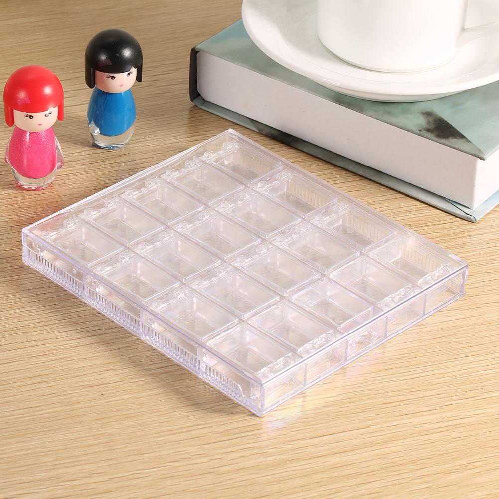 20 Grids Transparent Acrylic Nail Art Decorations Storage Box Rhinestone Beads Container Case