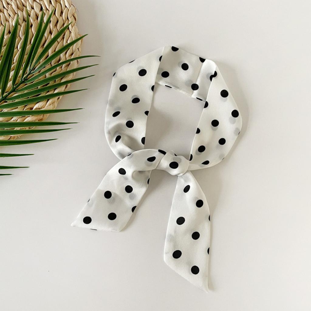 Ladies' Polka Dot Small Long Strip Ribbon Fashionable Scarf Tie Neck High-end Belt Slender Narrow Scarf