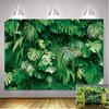 Summer Tropical Palm Leaves Backdrop Hawaiian Theme Jungle Safari Plants Photo Background Party Decor Banner Vinyl