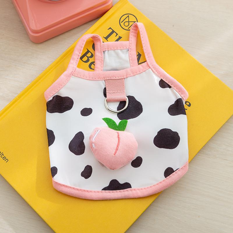 Весна и лето Собака Тонкий трехмерный Фрукт Милый Тяговый Слинг Кошка Двуногий Жилет Тедди Pet Одежда для Собак