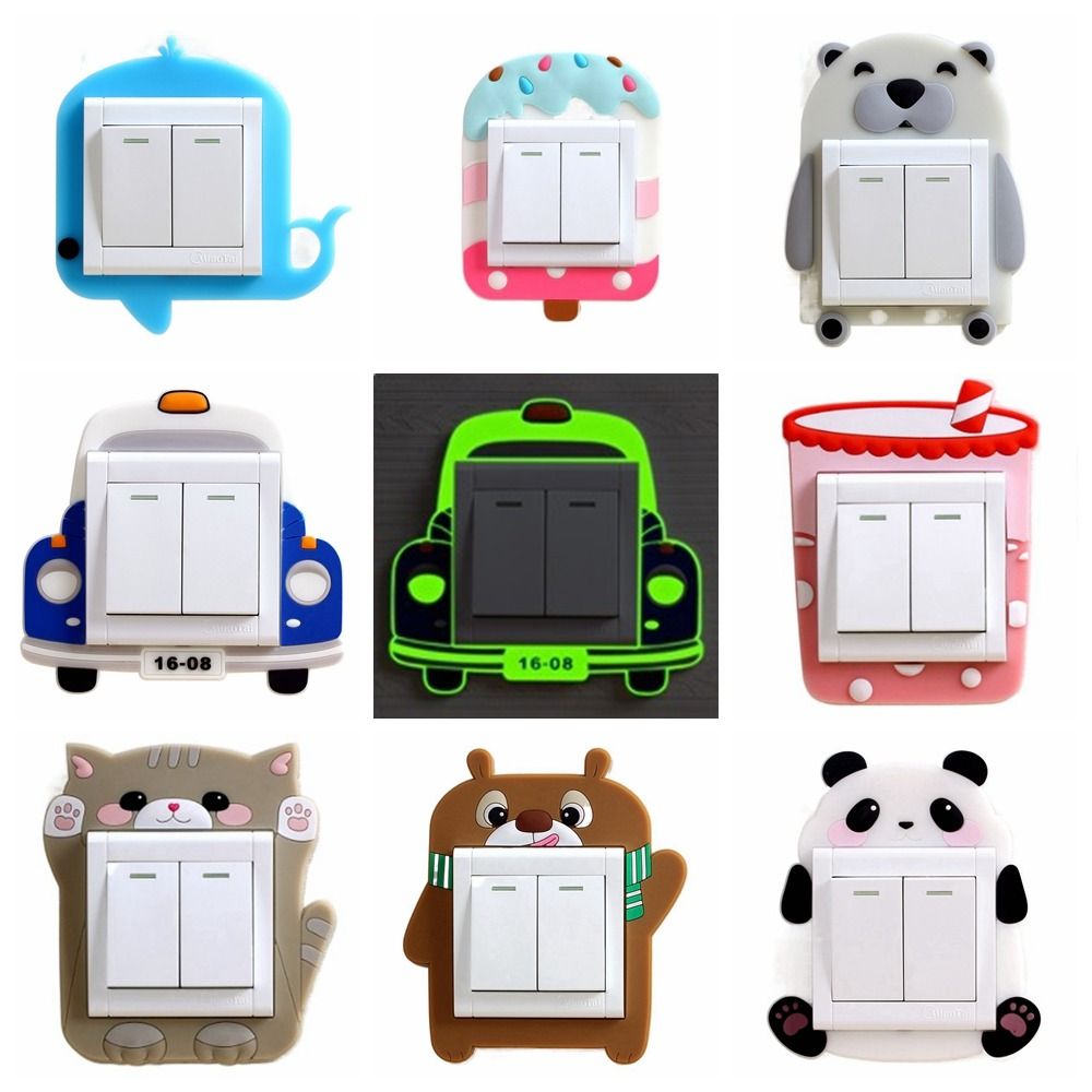 Пылезащитный светящийся чехол для переключателя, силиконовая наклейка для переключателя в виде животного, аксессуары для переключателей