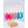 3 Pairs of Acrylic C-Shaped Hoops for Women's Everyday Jewelry Earings for Women