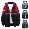 Men's Fall And Winter Casual Sweater Jacket Warm Knit Sweater Hooded Hoodie