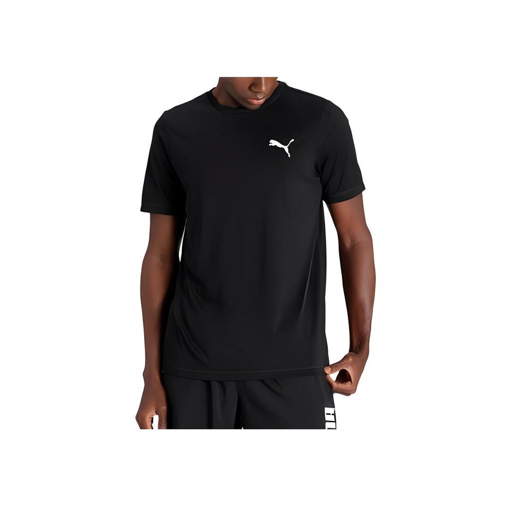 Puma Modern Print Logo Crew Neck T-Shirt Men Tops Black 844156-01