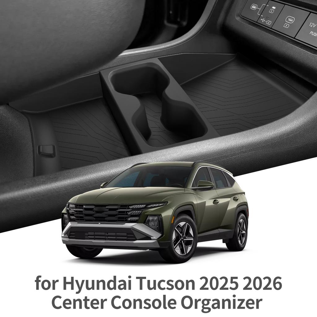 Для Hyundai Tucson 2025 Только для электронной трансмиссии Нижний органайзер-лоток для хранения на центральной консоли Черные автомобильные аксессуары