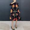 Plara High Neck Pleated Flower Dress