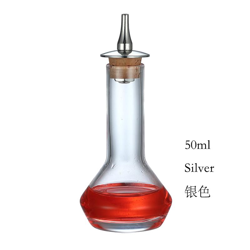 Стеклянная бутылка для биттера объемом 50 мл для коктейлей - с крышкой из нержавеющей стали, дизайн в виде птичьей клетки для профессионального миксолога