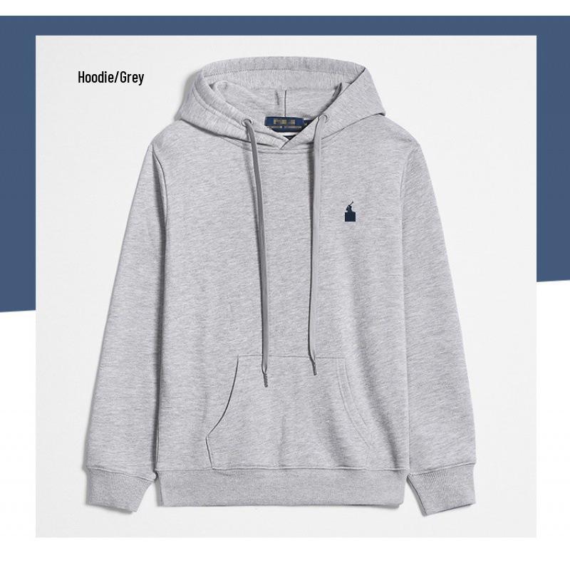 Мужская повседневная толстовка на молнии с длинным рукавом RL с вышивкой маленькой лошади