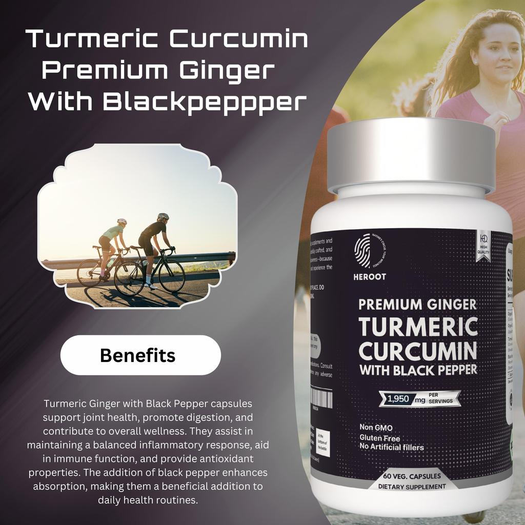 Carbamide Forte Turmeric Curcumin Capsules with Black Pepper & Ginger – 1950 Mg (95% Curcumin Extract)