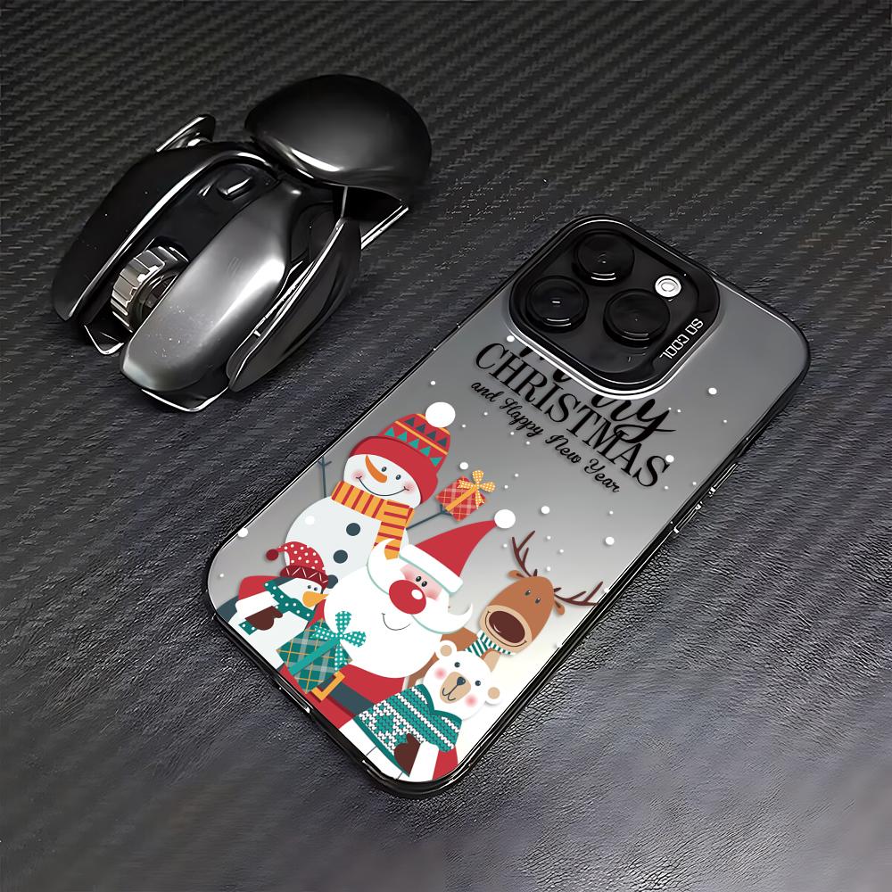 Cute Cartoon Christmas Phone Case For iPhone 17 16e 16 15 14 13 12 11 mini Pro Max X XR XSMAX 8 7 Air Plus Anti Fall Matte Back