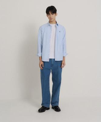 Джинсовые брюки Binpolmen Tuck Wide Синие