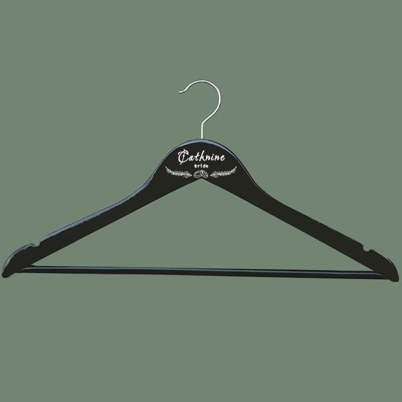 1PCS Personalized Wedding Wooden Hangers,Retro Bride Groom Hanger for Wedding Gift,Custom Engraved Name Logo Bridal Dress Hanger