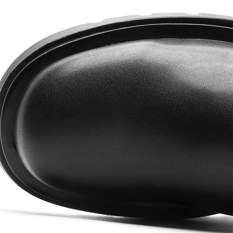 Летние Новые Мюли Уличного Стиля Для Мужчин Однотонные Черные Кожаные Hombre Повседневные Туфли на Высокой Подошве Слипоны Тренд